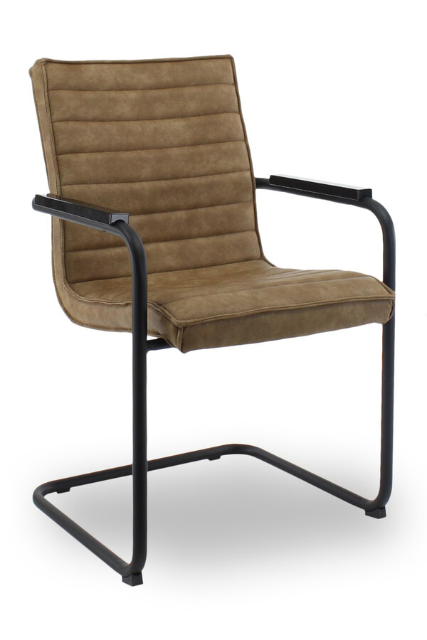 Vergaderstoel Winter sledeframe cognac